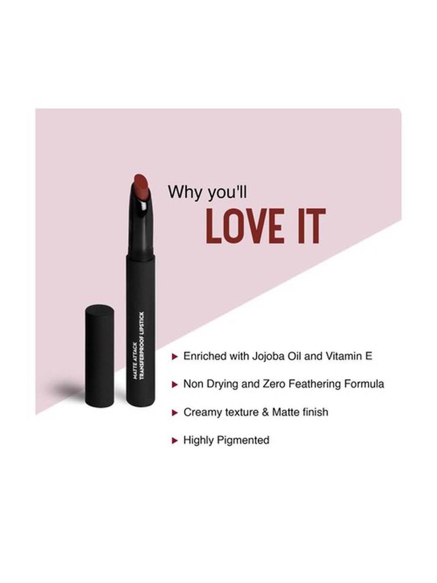 Sugar Cosmetics Matte Attack Transferproof Lipstick 06 Spring Crimson - 2 gm