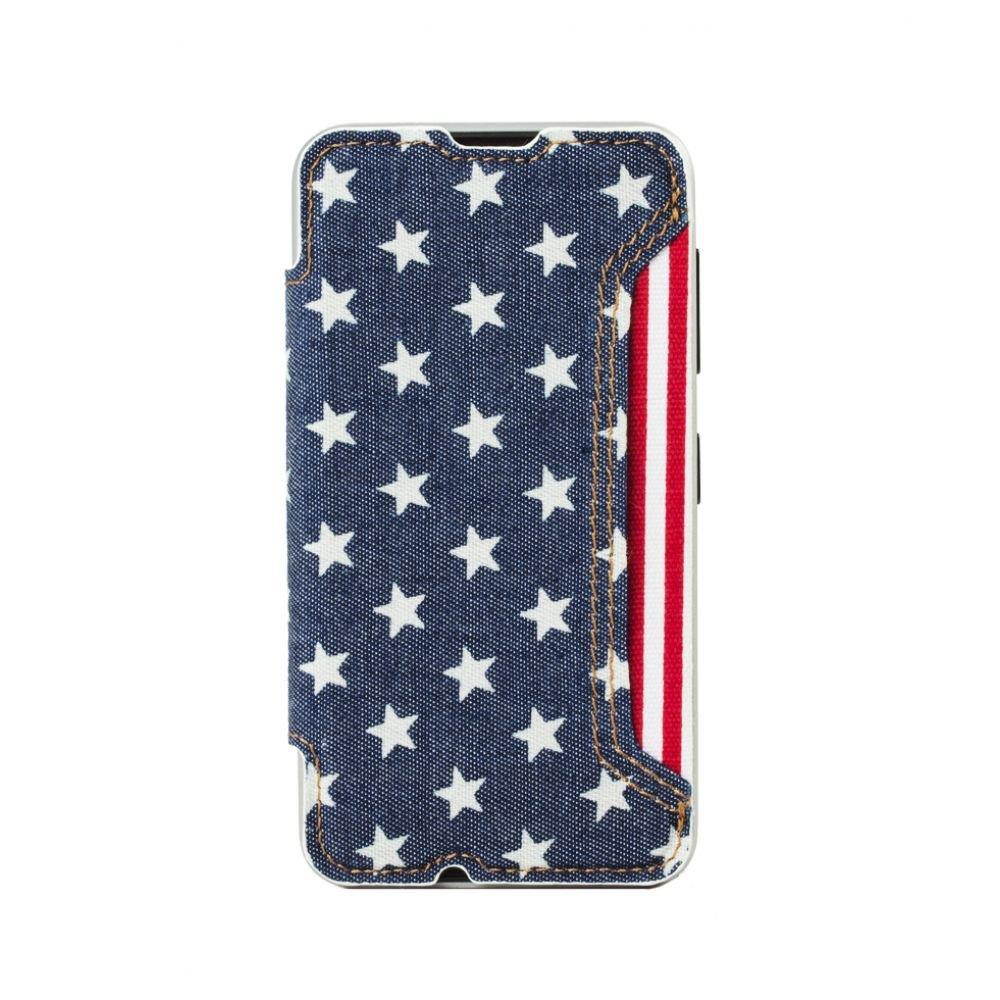 Mozo Flip Cover Case for Nokia Lumia 530 - Denim Star Jean