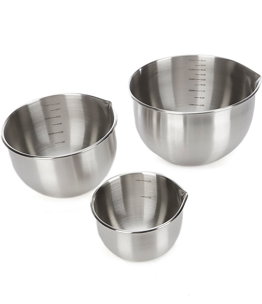 Southern Living Kitchen Solution Collection 3-Piece Stainless Steel Measuring/Mixing Bowls