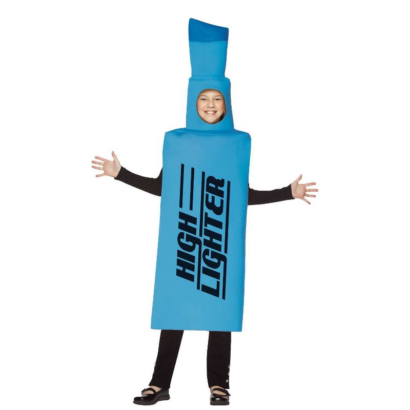 Adult Highlighter Blue Halloween Costume - (7-10)