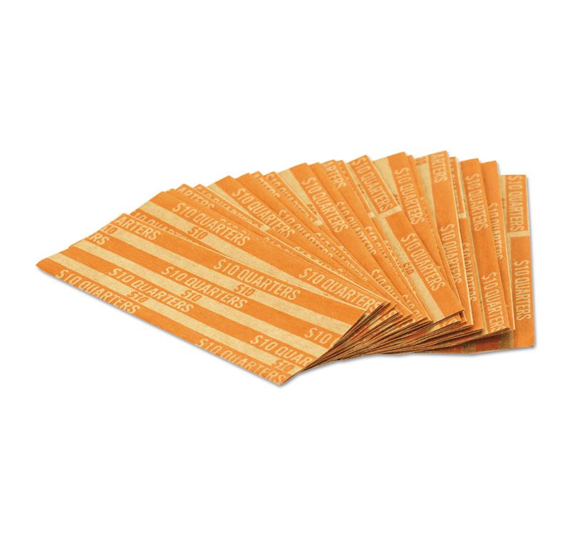 Coin-Tainer Flat Coin Wrappers Quarters $10 1000 Wrappers/Box 30025
