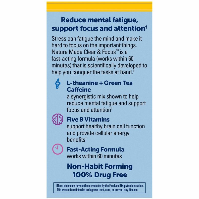 Nature Made Clear and Focus Fast Acting Tablets - 30ct