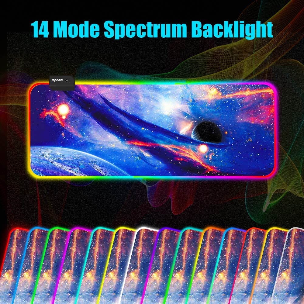 RGB Mouse Pad,  Gaming Mouse Pad, , Gaming Mousepad, Large Mouse Pad Gaming, Mouse Pad Gaming, 14 Lighting Modes, RGB Mouse Pad, Gaming Mouse Pad, 31.5x11.8 Purple