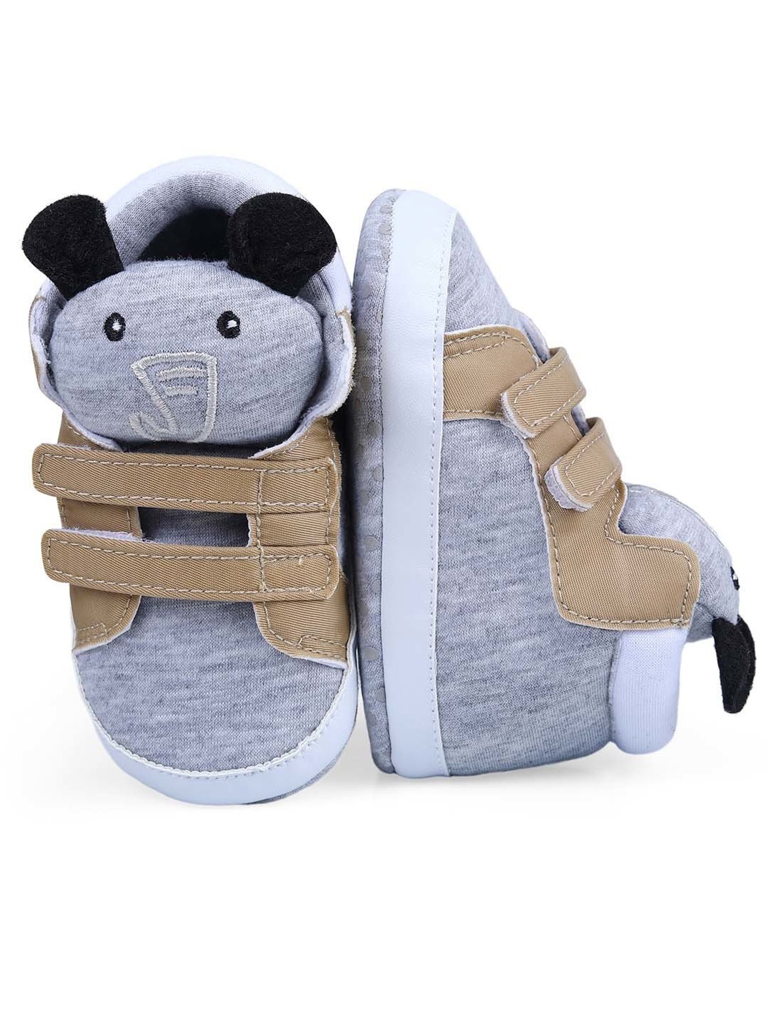 Baby Moo Kids Grey & Brown Casual Booties