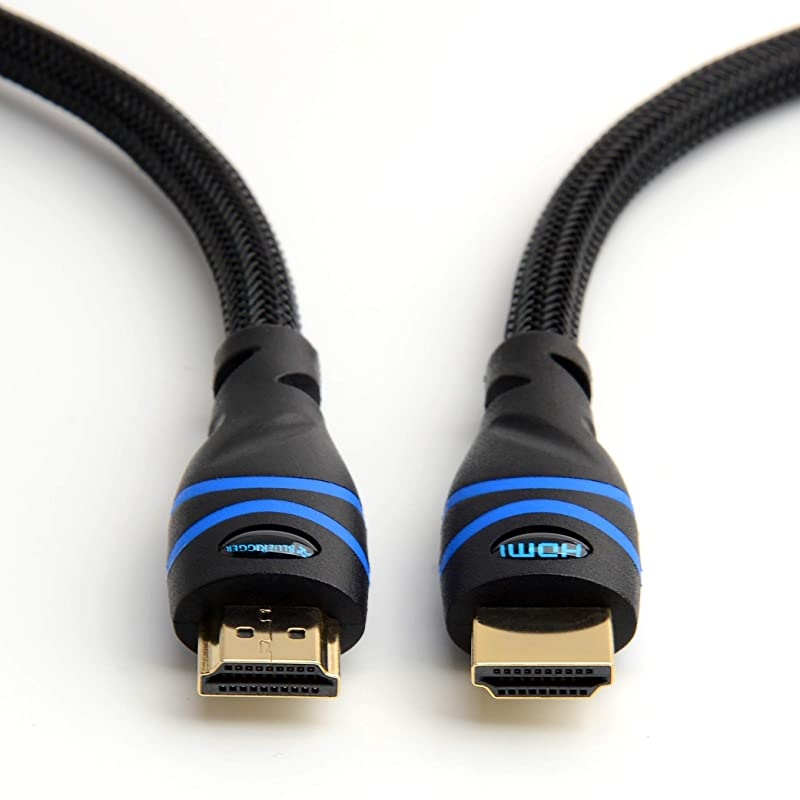 4K HDMI Cable 66 Feet Black 4K 60Hz High Speed Nylon Braided