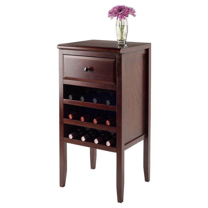 Orleans Modular Buffet with Drawer 12 Bottles Wine Rack Wood/Dark Cappuccino - Winsome