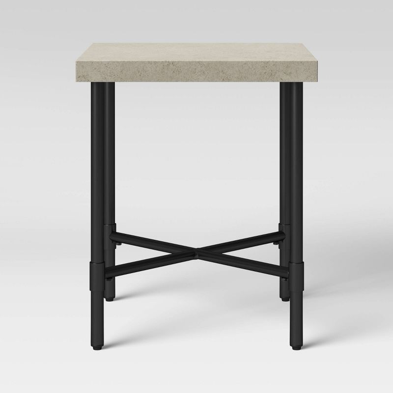 Faux Stone and Metal Patio Accent Table - Threshold™