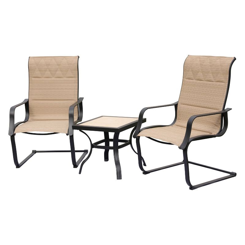 3pc Steel Patio Seating Sets Cream - Lokatse