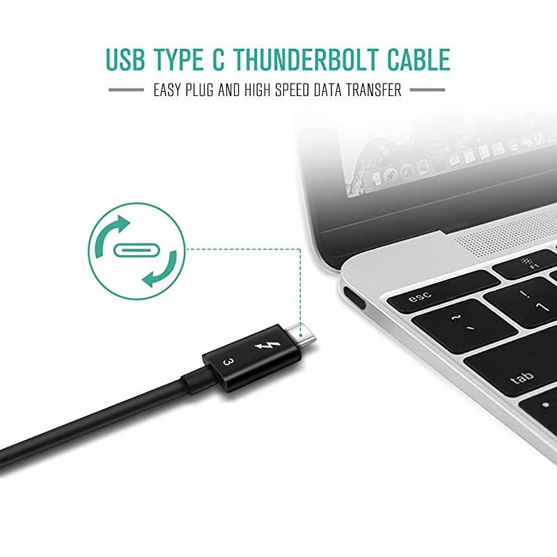 Certified Thunderbolt 3 to Dual 4K HDMI Adapter Converter for Mac and Windows Systems Support Up to Two UHD 4K 60Hz Displays USBC is NOT Supported