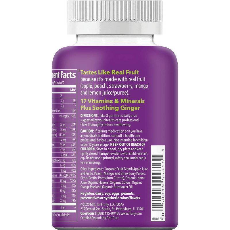 Fruily Organic Prenatal Multivitamin Real Fruit Gummy - 60ct