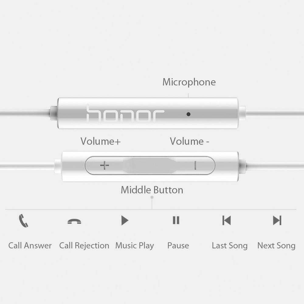 Original HUAWEI Honor Earphone AM115 Wired Half In-ear Headset 3.5mm Jack With Microphone Volume Control For Huawei P10 P20 Lite Mobile Phones Tablet Computer