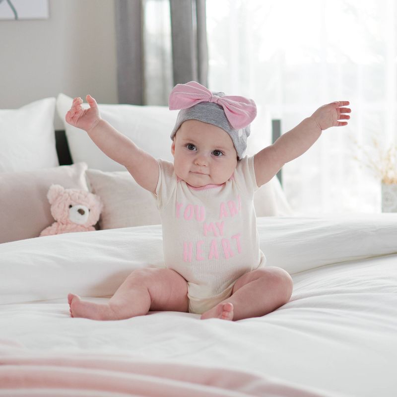 Lamaze Baby Girls' Organic 4pc Bodysuit Gift Set - Pink Newborn