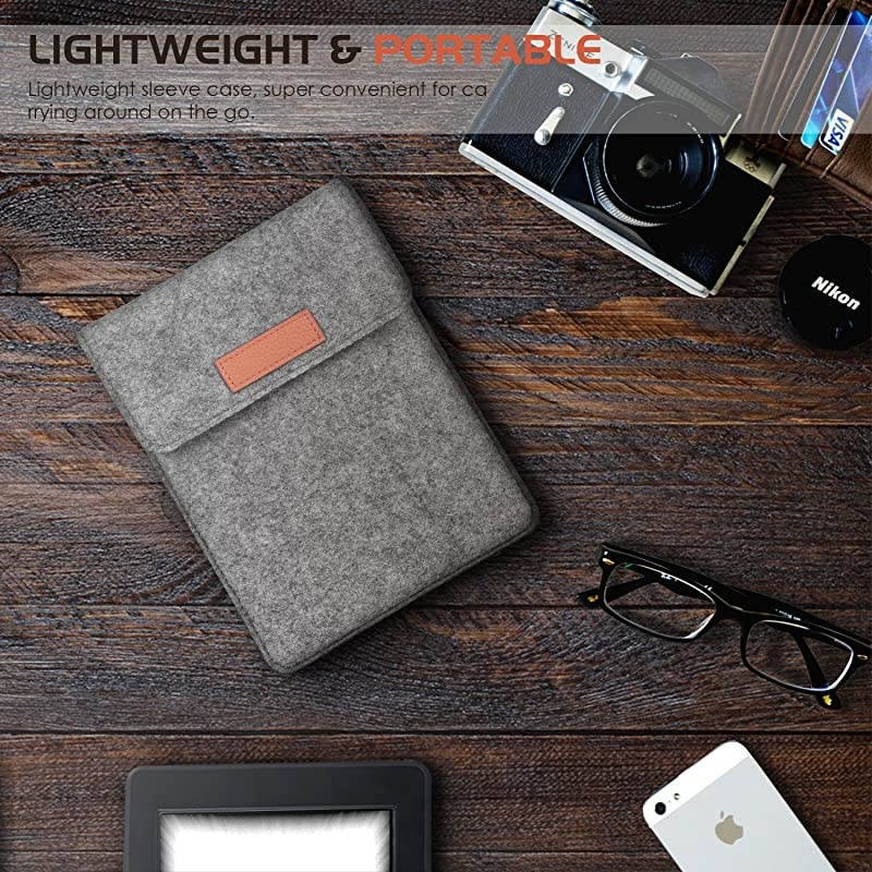 Sleeve for Kindle PaperwhiteKindle Voyage Protective Felt Cover Case Pouch Bag for  Kindle PaperwhiteVoyageKindle8th Gen 2016 Kindle Oasis 6Inch EReader Light Gray