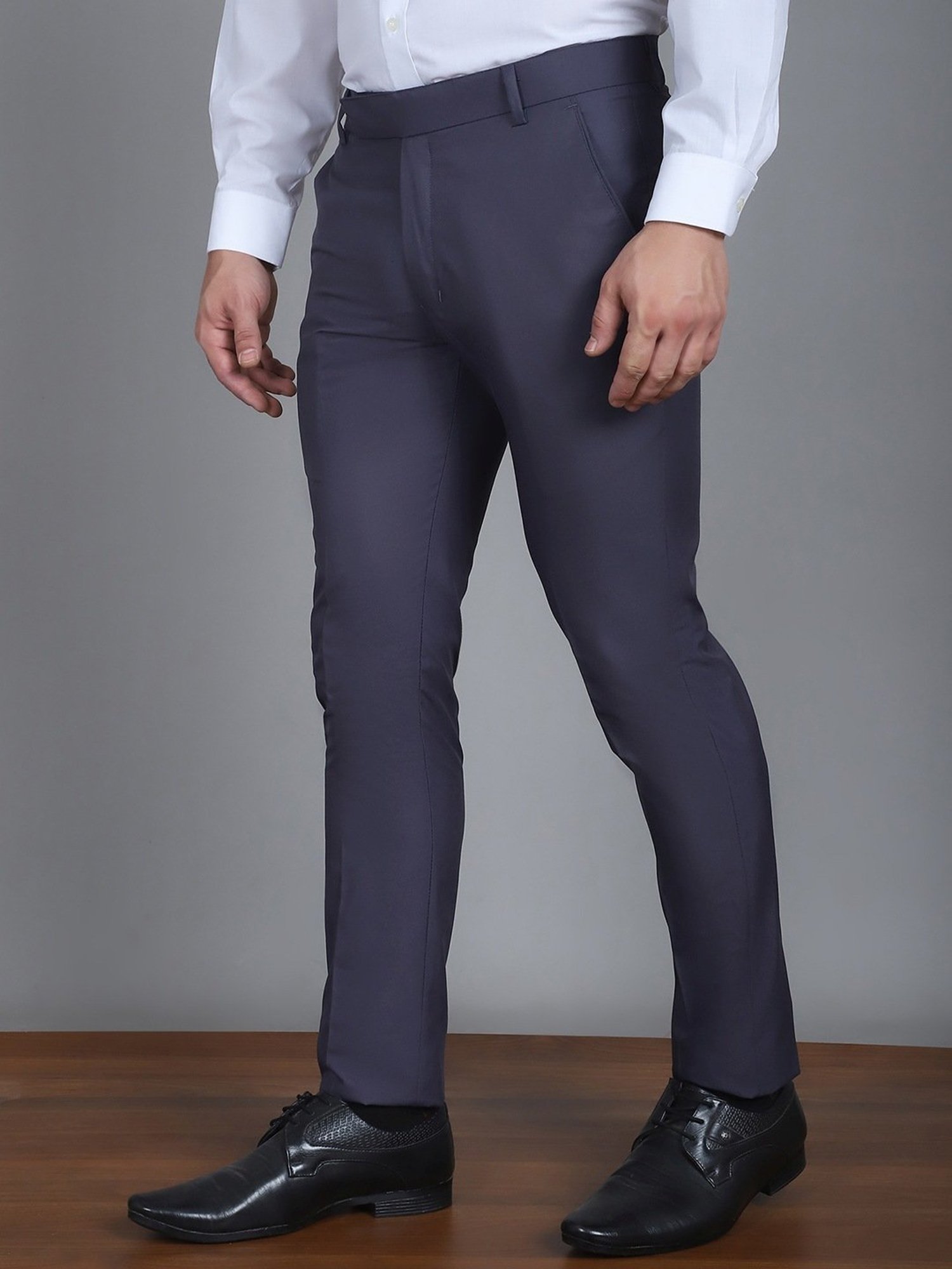 Jainish Grey Tapered Fit Trousers
