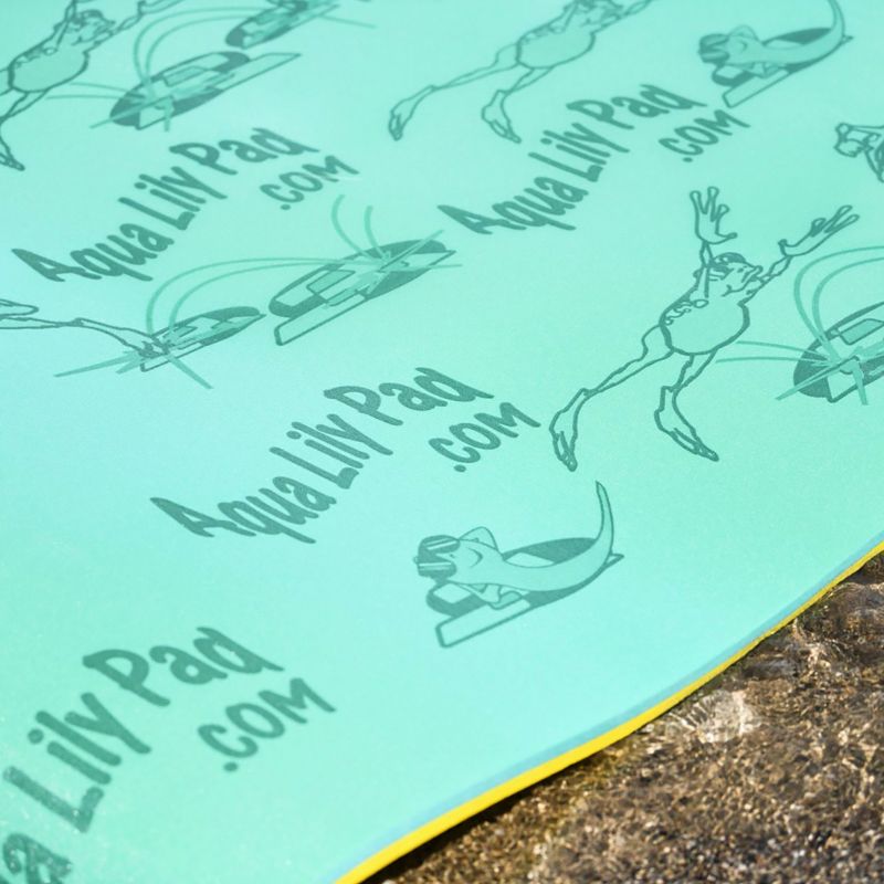 Aqua Lily Pad 15 Foot Original Water Playground Floating Foam Island, Yellow with Dolphin Swimming Pool Foam Noodle, Aqua Marine