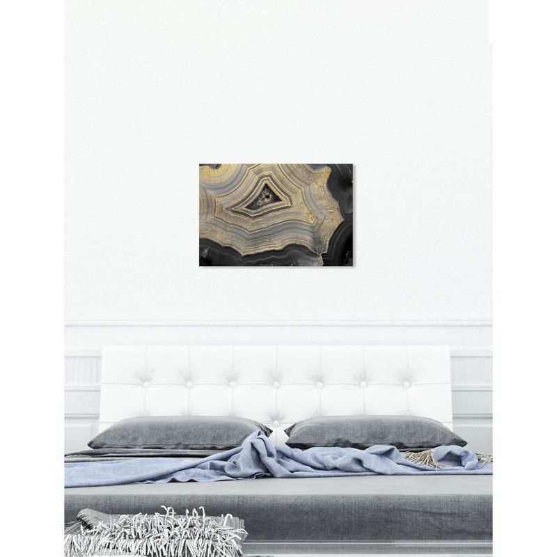 24" x 36" Dubbio Geode Abstract Unframed Canvas Wall Art in Gold - Oliver Gal