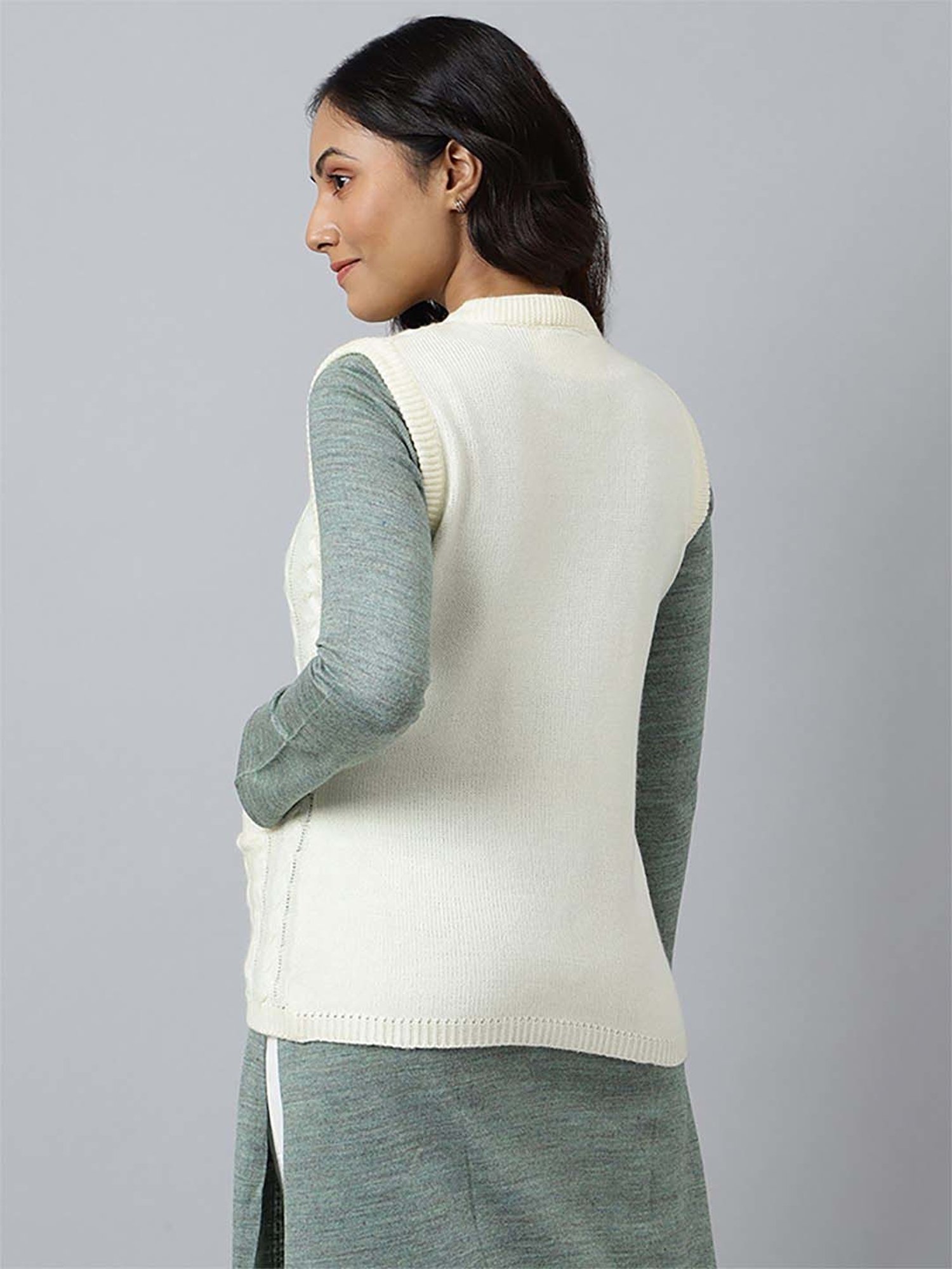 Aurelia White Regular Fit Sweater