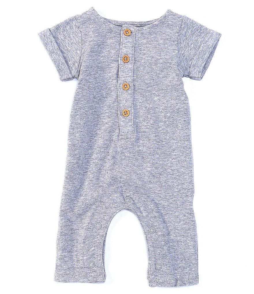 First Wave Baby Boys Newborn-9 Months Heather Button Front Coverall