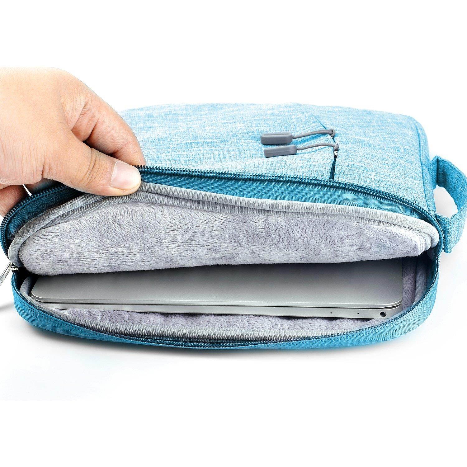 Megoo 13 Inch Sleeve Case for Microsoft Surface Laptop/Book 2 13.5"/iPad pro 12.9"/13.3" MacBook Air/MacBook Pro,13" Chromebook Tablet Laptop Slim Water Resistant Carrying Case with Handle (Blue)