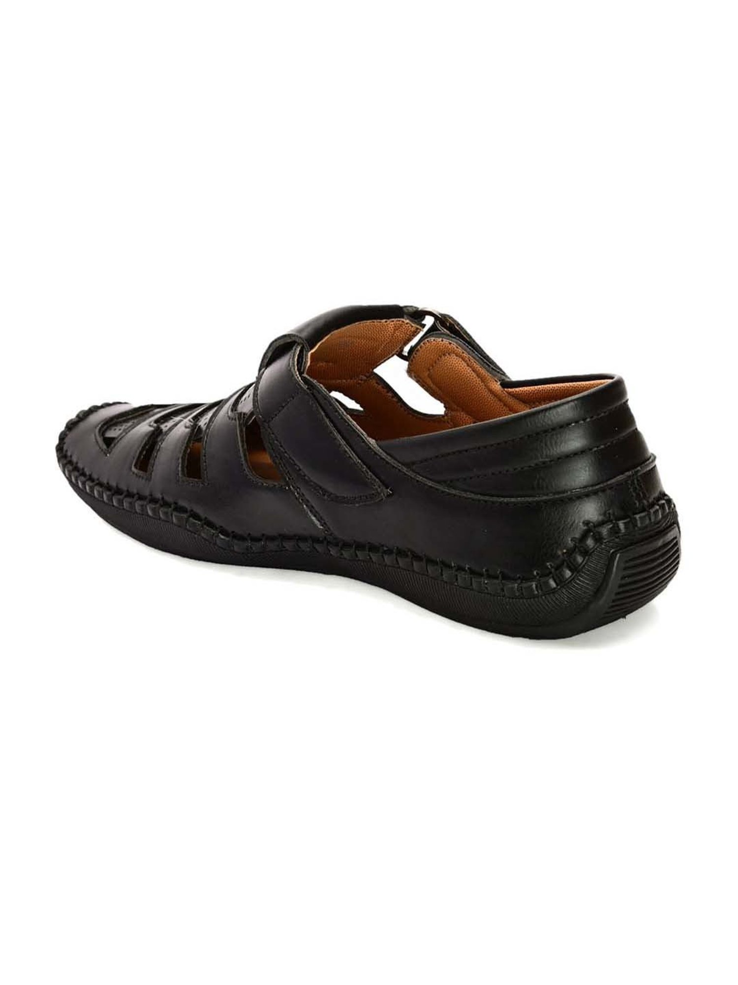 Giorgio Men's Black Fisherman Sandals