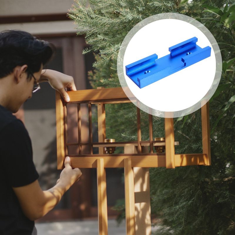 1Pc Rustproof Practical Convenient Durable Woodworking Accessory Woodworking Tool Woodworking Prop Sturdy Easy Saws Table Cross Connector Track Connector Miter Track Jig Fixture for Worker Home