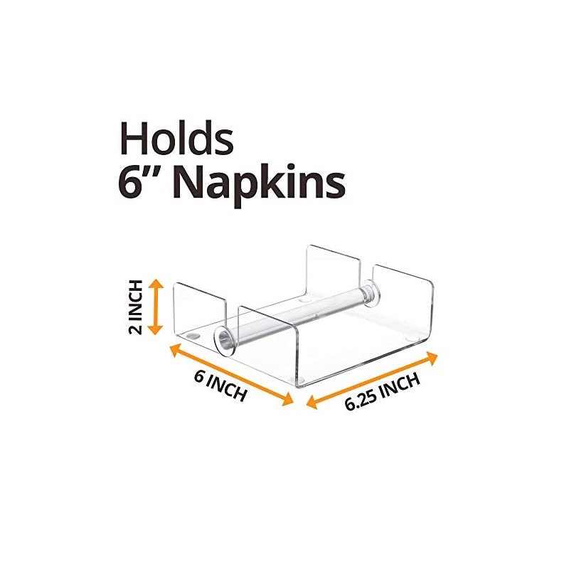 One Deluxe Clear Acrylic Napkin Holder (6 Inch, Second)