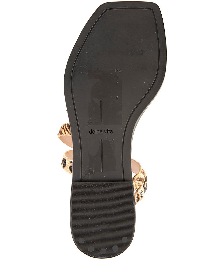 Dolce Vita Izabel Leopard Multi Print Calf Hair Square Toe Sandals