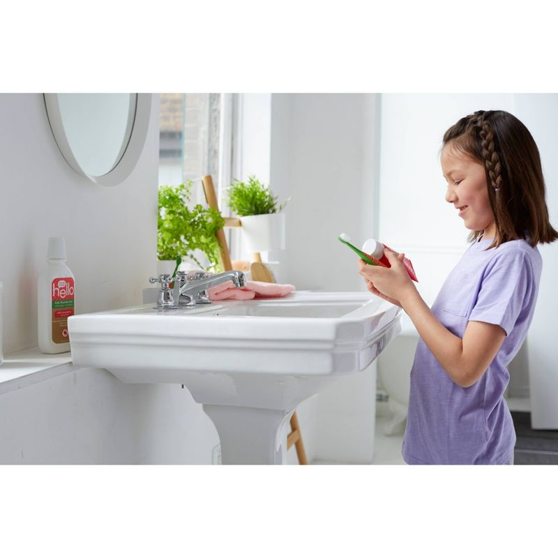 hello Kids ADA Approved Anti-cavity Fluoride Toothpaste SLS Free + Vegan Natural Wild Strawberry - 4.2oz/4pk