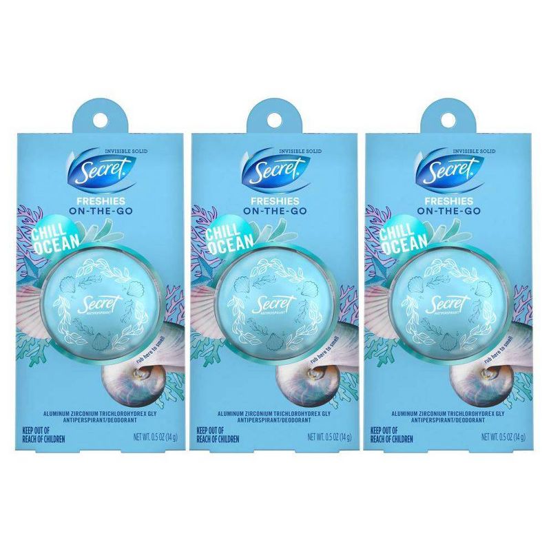 Secret Fresh Chill Ocean Invisible Solid Deodorant - 3pk