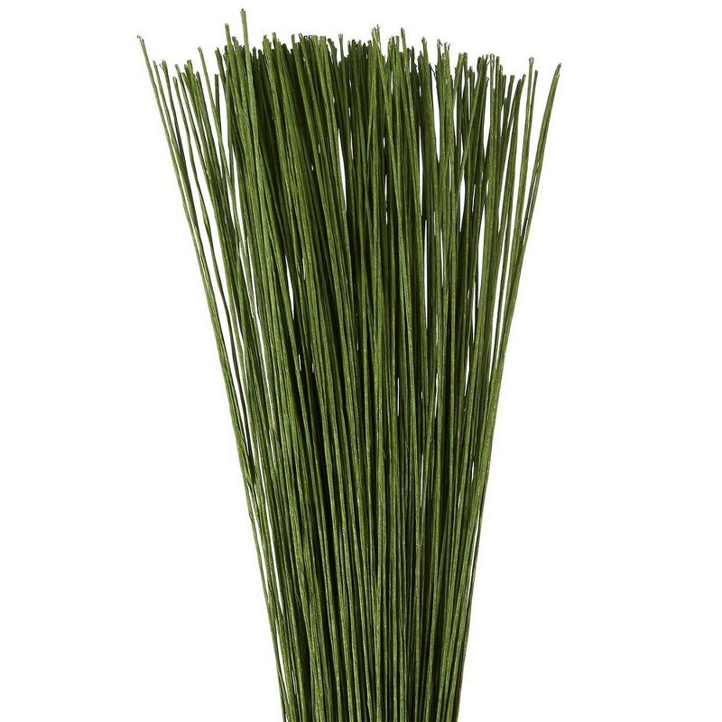 Juvale 300-Piece Dark Green 16-inch Floral Flower Wire Stems Florist Flower Arrangement, 24 Gauge