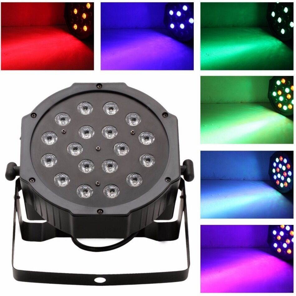 NEW 18 LED RGB PAR DJ Stage DMX Lighting For Disco Home Party Wedding Uplighting