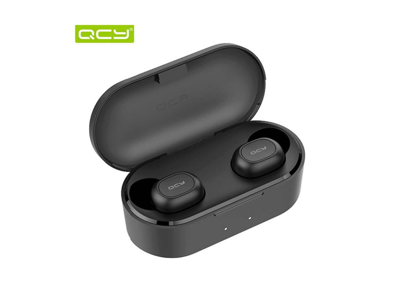 QCY T2C TWS Earphone Blutooth 5.0 Headphone 3D stereo Dual Mic Noise Cancelling Headset with charging box-White