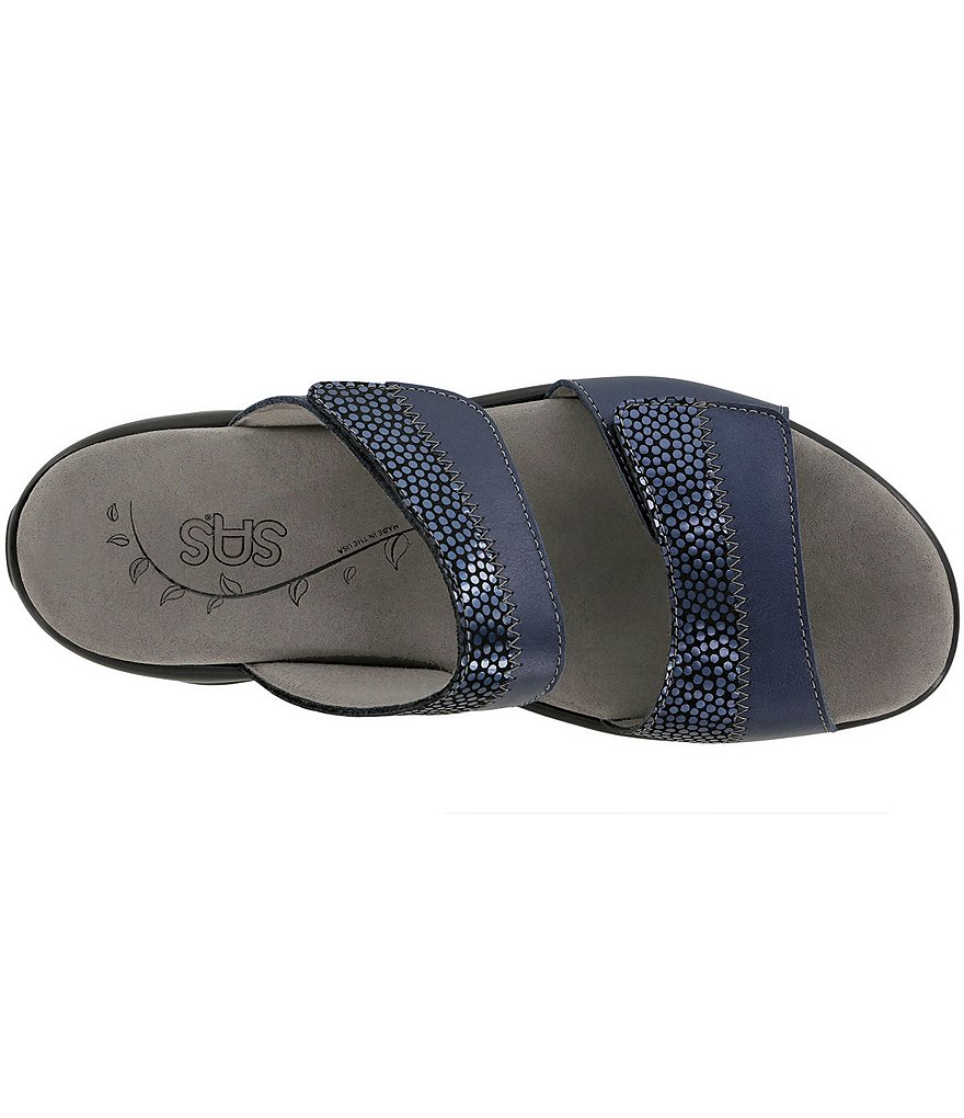 SAS Nudu Dot Printed Leather Wedge Slides