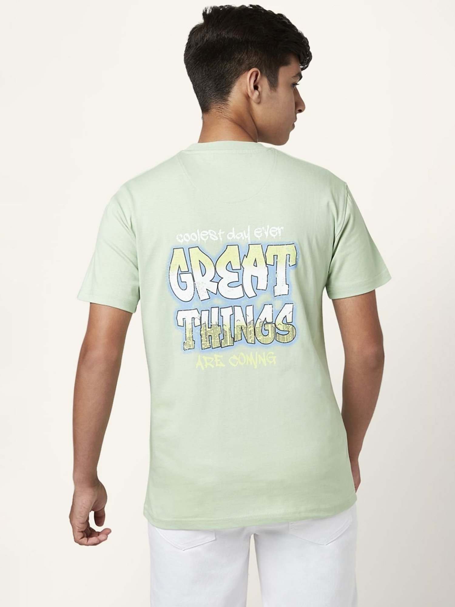 Coolsters by Pantaloons Kids Green Cotton Printed T-Shirt