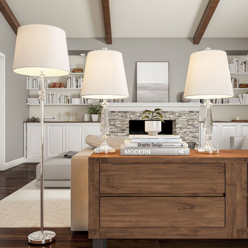 Crystal Candlestick Lamps-3 Set Faceted