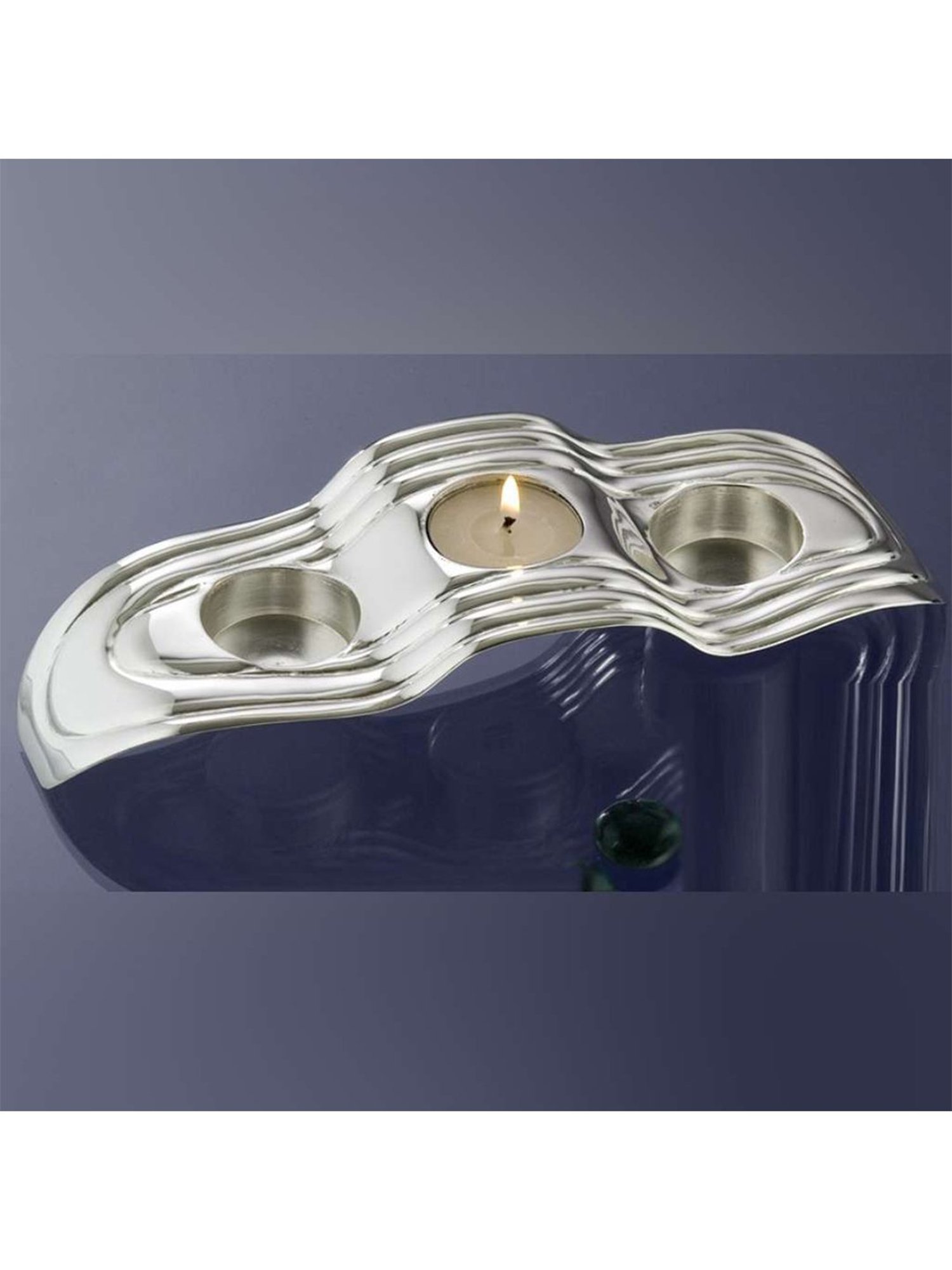 Episode Silver Plated Candle Stand Drapes Trilite