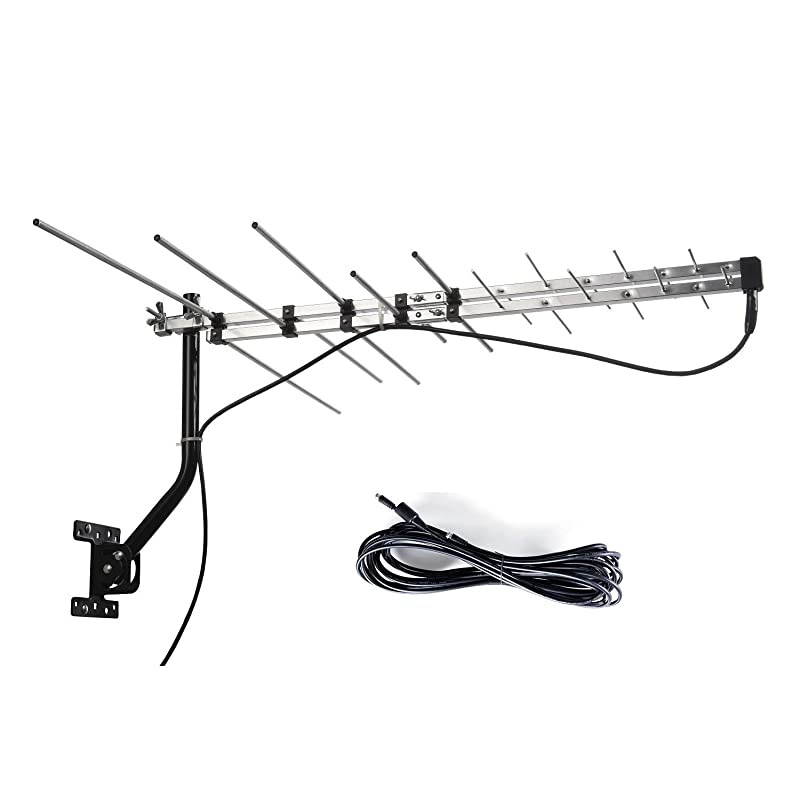 TV Outdoor Yagi Antenna with Long Range Reception Capacity - Digital TV Antenna Available for Attic or Roof Mount, Long Range Digital OTA Antenna for Clear Reception, 4K/1080P/HD
