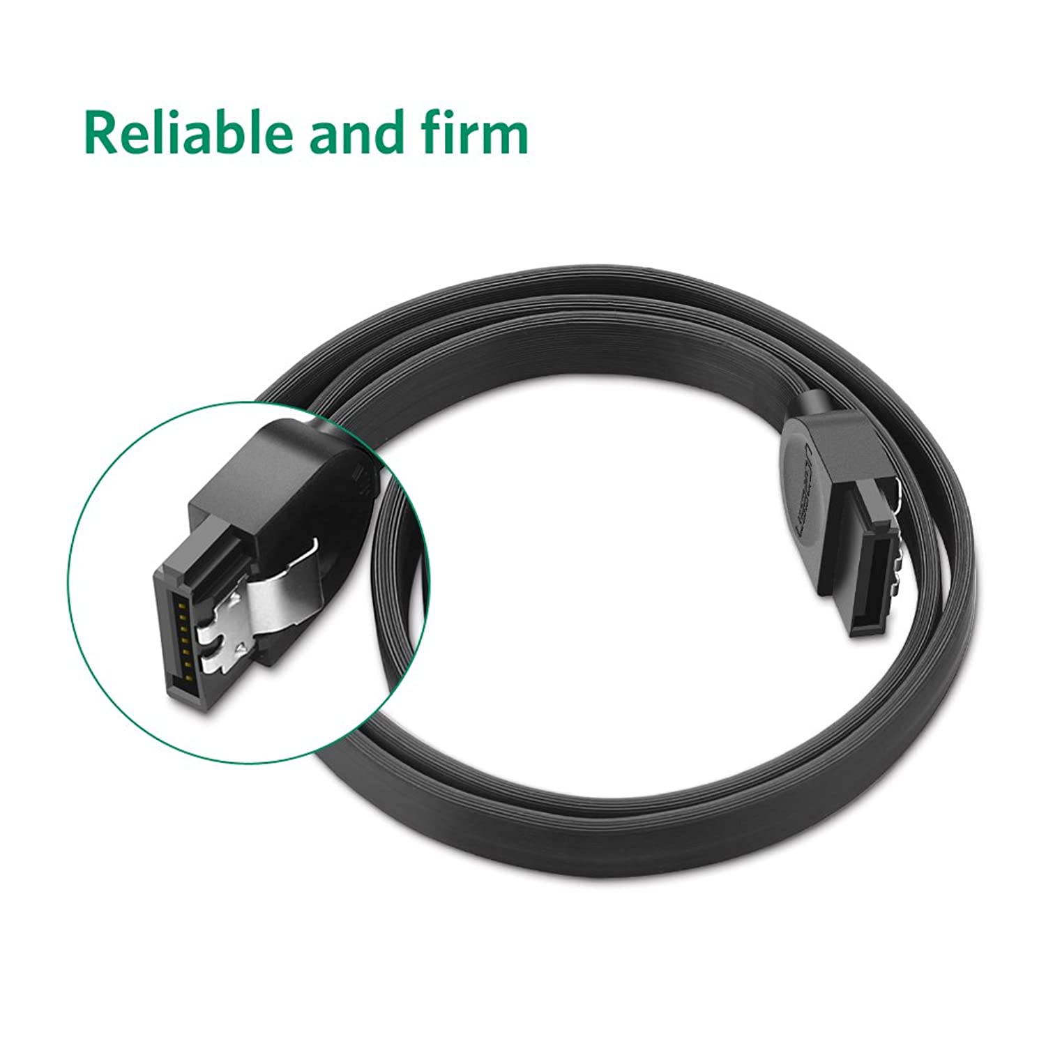 UGREEN SATA Cable III 3 Pack 6Gbps Straight HDD SDD Data Cable with Locking Latch 18 Inch for SATA HDD, SSD, CD Driver, CD Writer