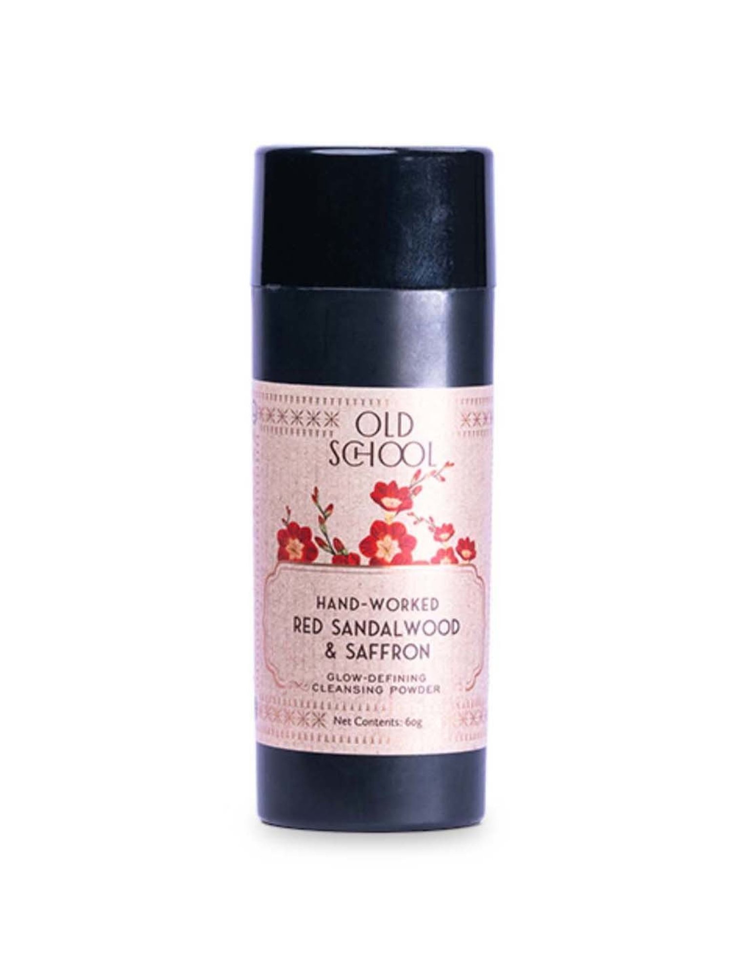 Old School Rituals Hand-Worked Red Sandalwood & Saffron Glow Defining Cleansing Powder - 60 gm