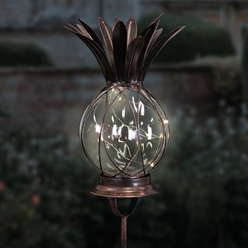 48" Bronze Solar Pineapple Stake Lantern - Exhart