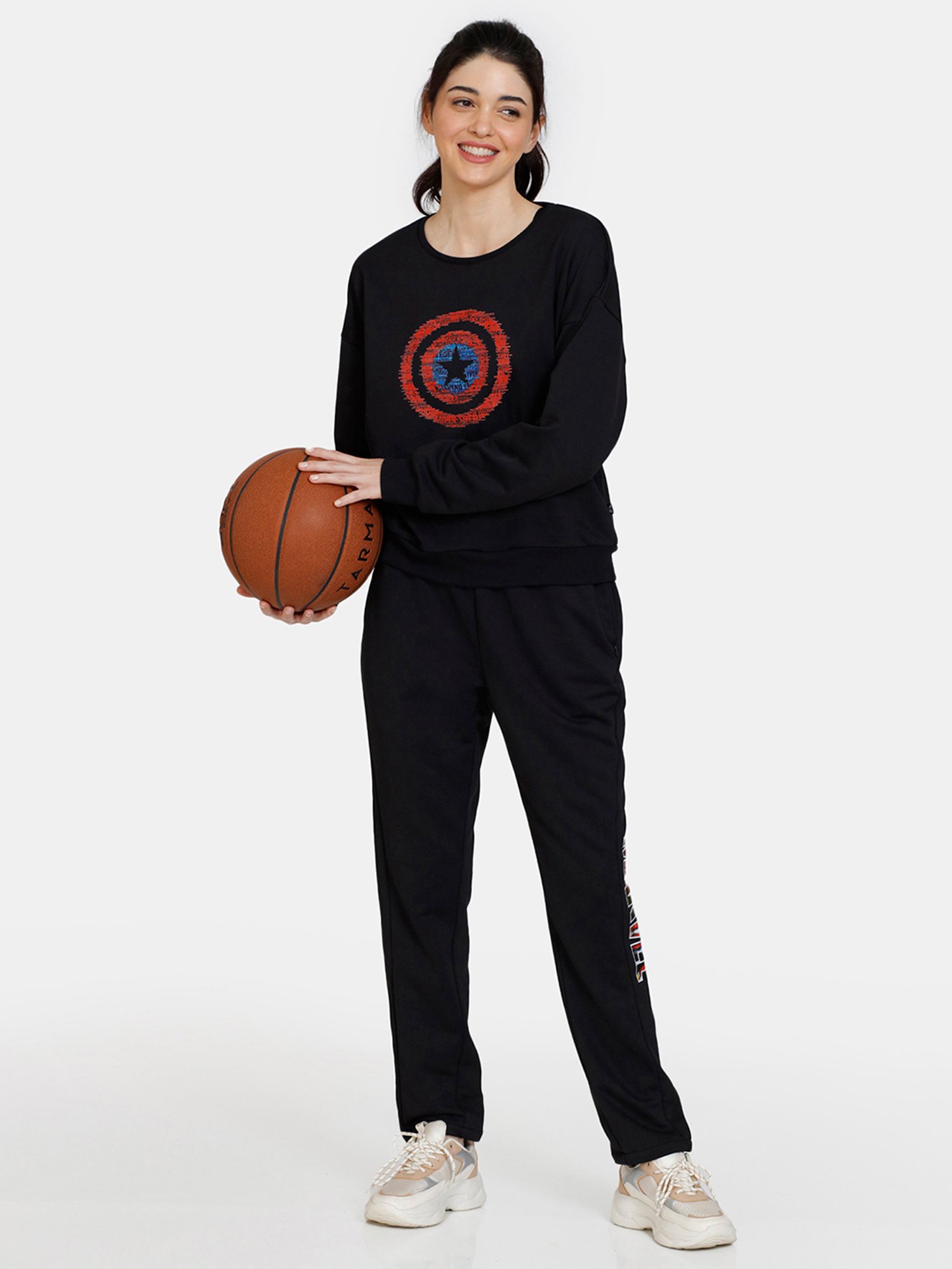 Zelocity by Zivame Black Printed T-Shirt