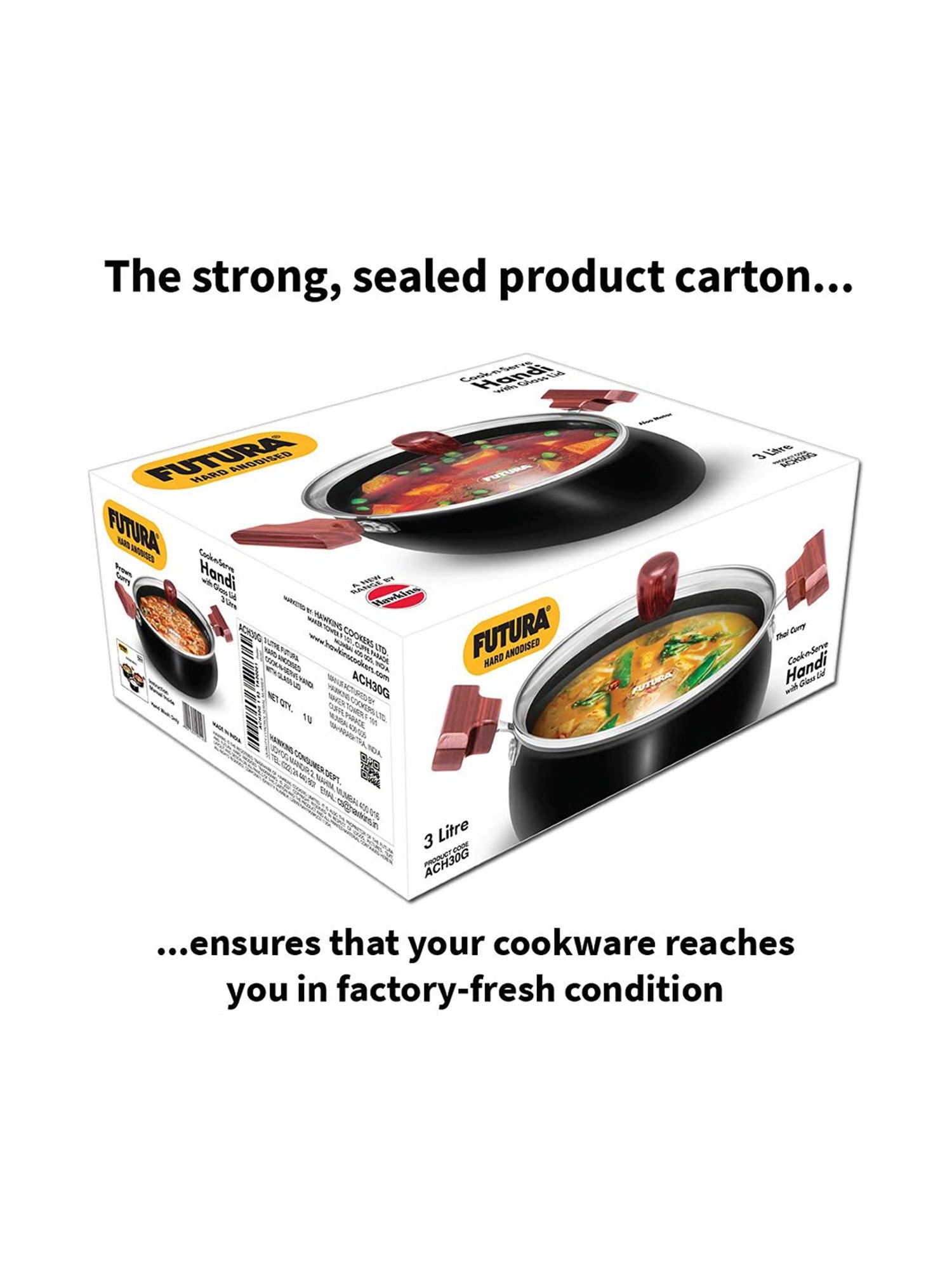 Wonderchef Ebony Hard Anodized Non-stick Biryani Handi with Lid