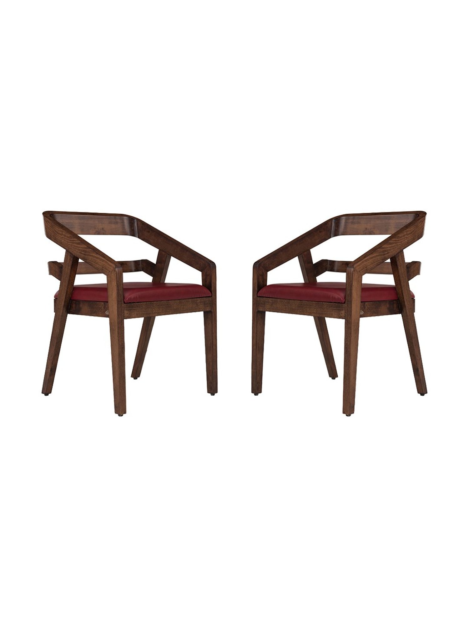 Durian Amelia Burgundy Red Solid Solid Wood & Premium Leatherette Dining Chair