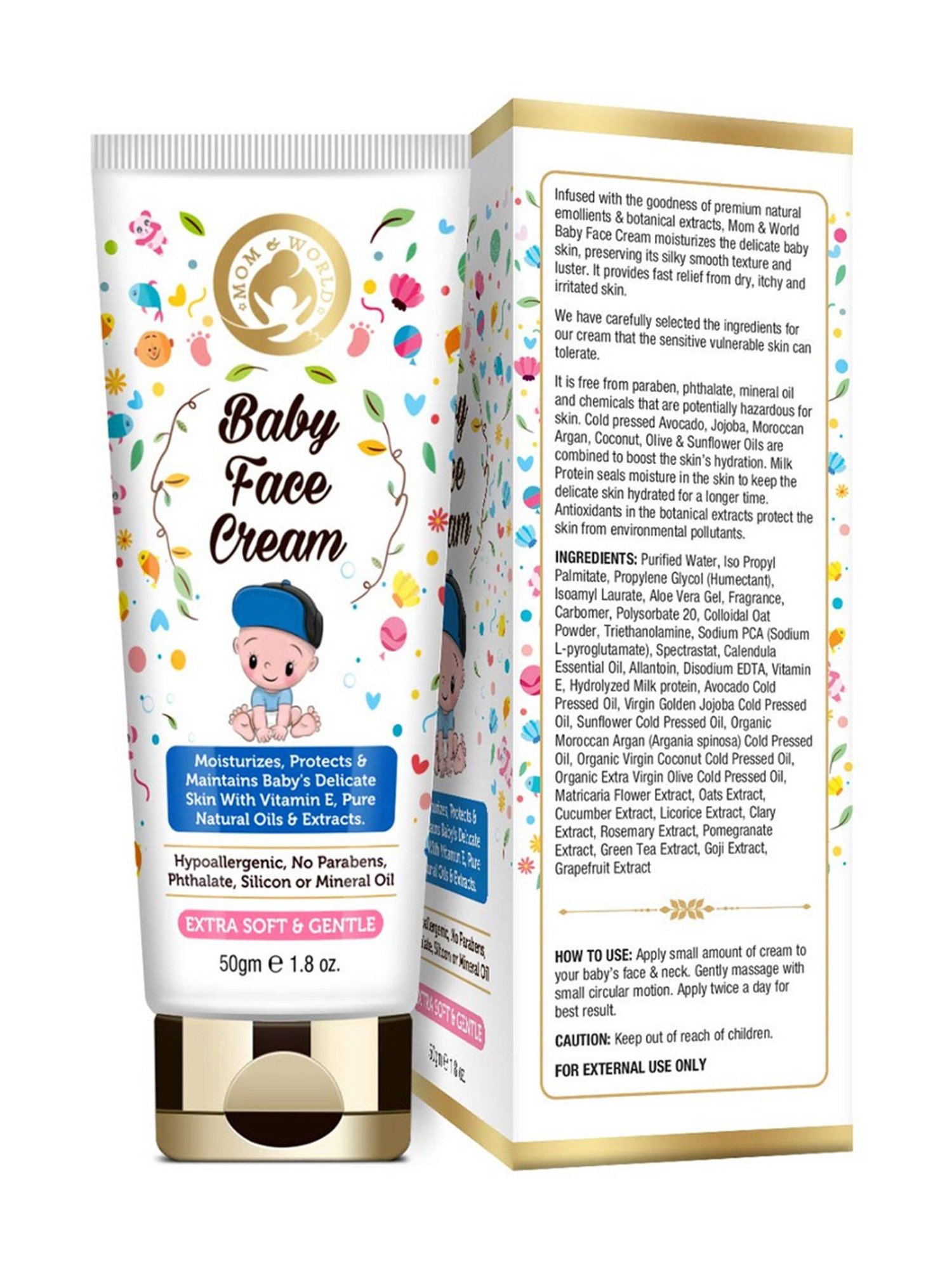 Mom & World Baby Face Cream - 50 gm