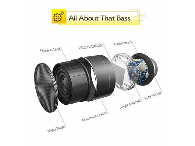 Autofeel Mini Portable Speaker Portable Wireless Bluetooth Speaker with Built-in-Mic Handsfree Call AUX Line Support TF Card HD Sound and Enhanced Bass For iPhone ipad PC Cellphone