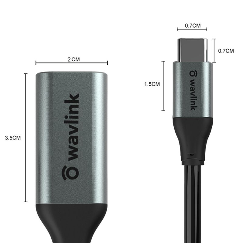 USB C to HDMI Port Adapter 4K@60Hz Converter, WAVLINK Type C to HDMI Female Cable Cord, Portable Connector for Microsoft Windows, Mac OS X, PC/Laptop with Type C (DP Alt Mode), HD Monitors, Projector