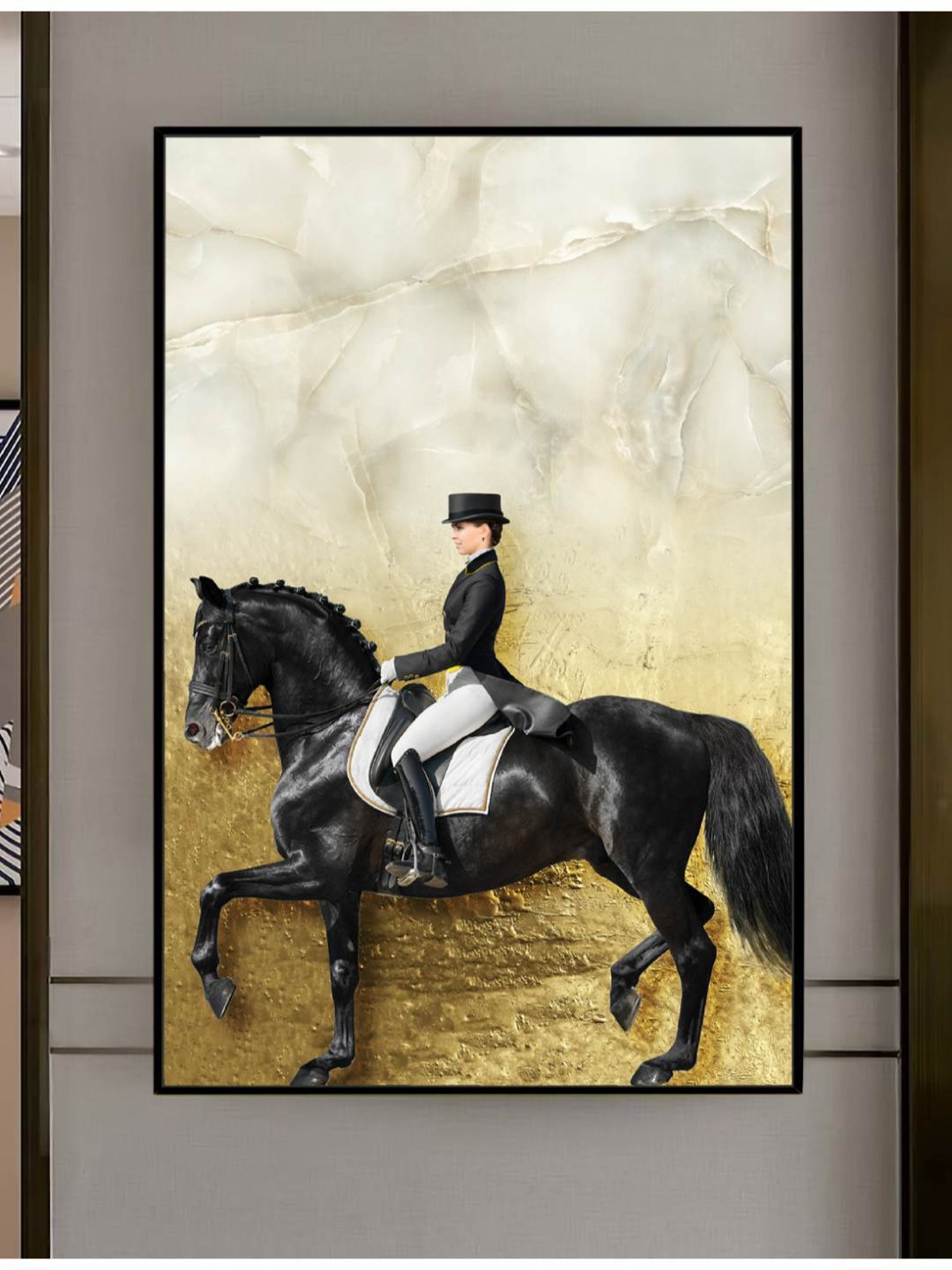 Art Street Printed Black Cotton Canvas Wall Art