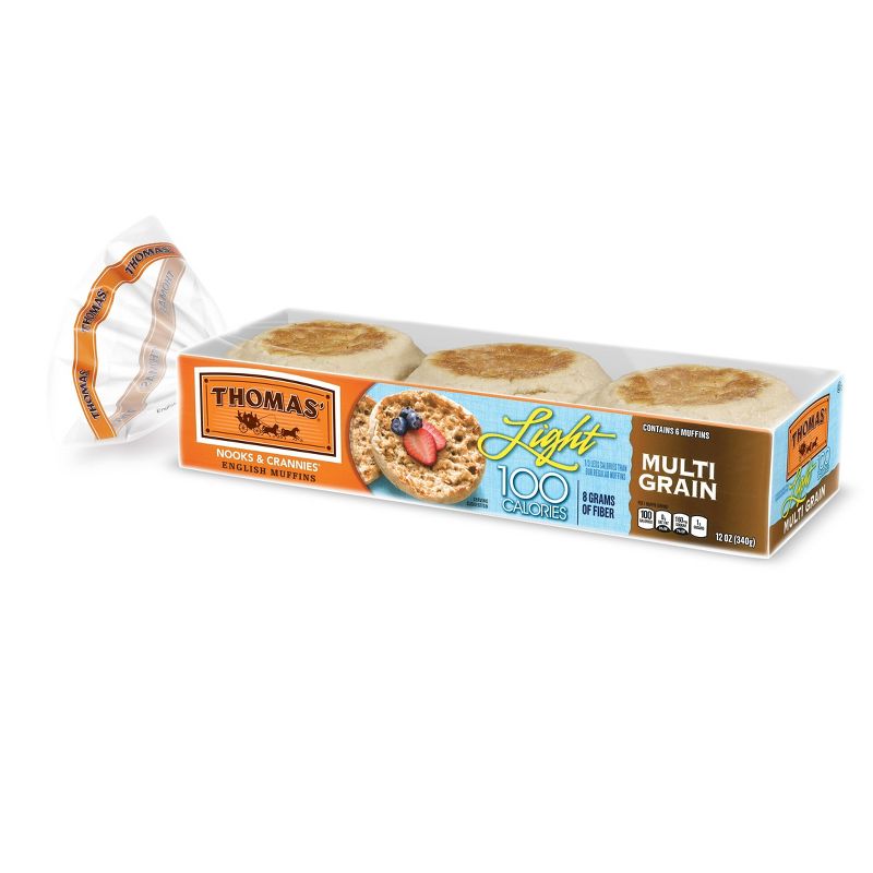 Thomas' Light Multigrain English Muffins - 12oz/6ct