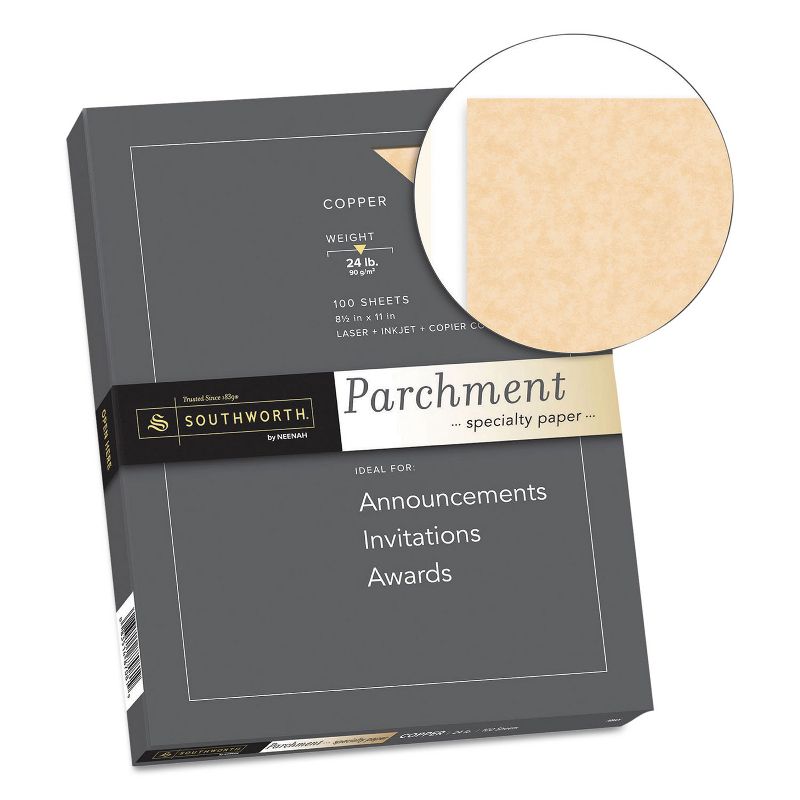 Avery Parchment Specialty Paper, Copper, 24lb, 8 1/2 x 11, 100 Sheets P894CK336