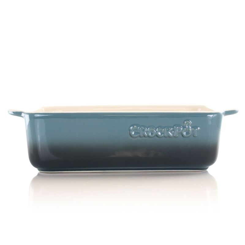Crock Pot Artisan 1.25 Quart Rectangle Stoneware Bake Pan in Blue
